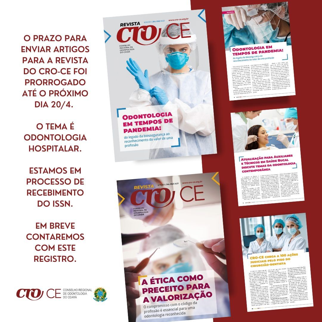 Chamada para publicação de artigos. O tema é Odontologia Hospitalar